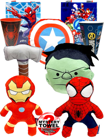 DSE Exclusive Marvel K9 Squeeker Plush Toys Essentials Set with Bonus DSE Mystery Towel
