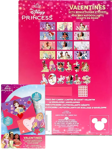 Disney Princess 5pc Valentines Activity Set Essentials with DSE Bonus Mystery Towel for Kids