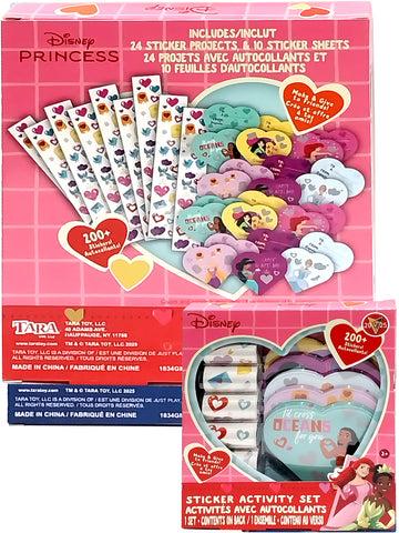 Disney Princess 5pc Valentines Activity Set Essentials with DSE Bonus Mystery Towel for Kids