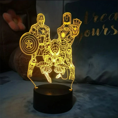 Marvel Avengers IronMan LED 3D Illusion Acrylic Night Light, Decor Enhanced Light Art