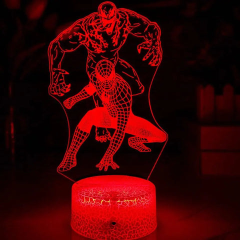 Spiderman Venom LED 3D Illusion Acrylic Night Light, Decor Enhanced Light Art with 16 Changing Colors