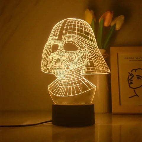 Star Wars LED 3D Illusion Night Light, Decor Table Light in Warm White