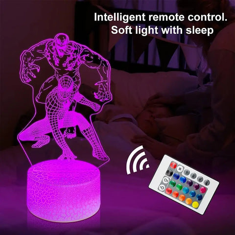 Spiderman Venom LED 3D Illusion Acrylic Night Light, Decor Enhanced Light Art with 16 Changing Colors