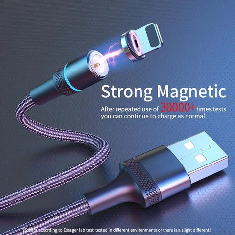 3 IN 1 Magnetic USB Cable for iPhone iPad Samsung Huawei Tablet Charger Cable Magnet Micro USB Tipo C Fast Charging Cabo 1m 2m