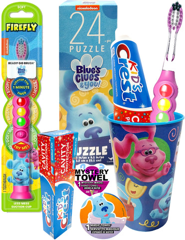 Blue's Clues 6pc Oral Care Kit and Activity with Bonus Mystery Towel for Kids