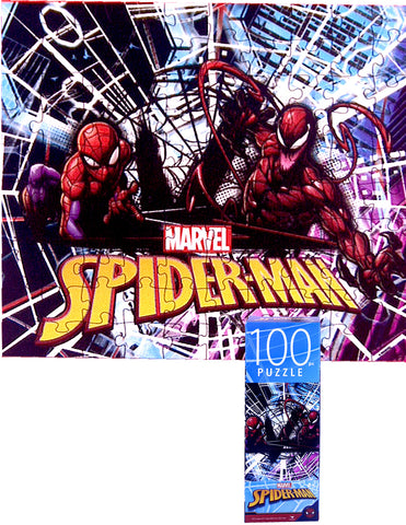Spiderman vs Venom 12pc Puzzle Set with Bonus Mystery Towel for Kids