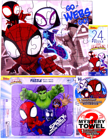 Spiderman and Hulk Wall Tumbler Deluxe Set with DSE Bonus Mystery Towel for Kids
