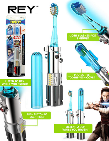 Star Wars REY Lightsaber 7pc Toothbrush Oral Care Kit with DSE Bonus Mystery Towel for Kids