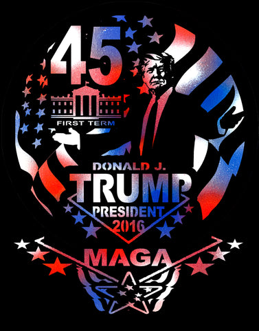 TRUMP President 45 First Term Commemorative Canvas Art