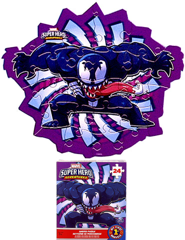 Spiderman vs Venom 15pc Puzzle Skill Builder Deluxe Set with Bonus Mystery Towel for Kids