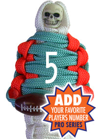 BNC's Mummys NFL Team Colors Player paracord Keychain PRO SERIES - Miami Dolphins Colors