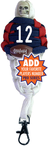 BNC's Mummysl NFL Team Colors Player paracord Keychain PRO SERIES - New England Patriots Colors