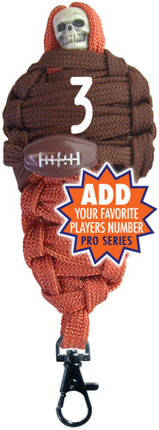 BNC's Mummys NFL Team Colors Player paracord Keychain PRO SERIES - Cleveland Browns Colors