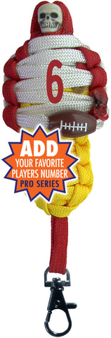 BNC's Mummys NFL Team Colors Player paracord Keychain PRO SERIES - Kansas City Chiefs Colors