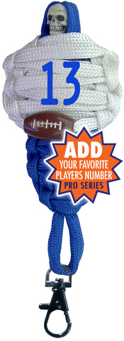 BNC's Mummys NFL Team Colors Player paracord Keychain PRO SERIES - New York Giants Colors