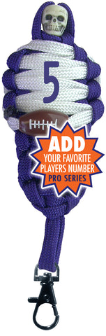 BNC's Mummys NFL Team Colors Player paracord Keychain PRO SERIES - Minnesota Vikings Colors