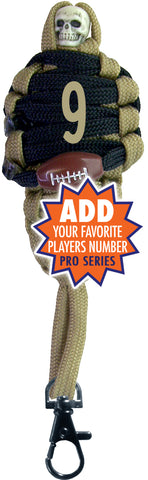 BNC's Mummys NFL Team Colors Player paracord Keychain PRO SERIES - New Orleans Saints Colors