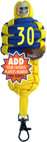 BNC's Mummys NFL Team Colors Player paracord Keychain PRO SERIES - Los Angeles Rams Colors