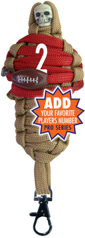 BNC's Mummys NFL Team Colors Player paracord Keychain PRO SERIES - San Francisco 49ers Colors