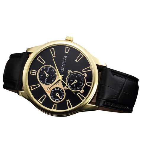 FREE PLUS SHIPPING OFFER-Men's Luxury Leather Band Retro Business Alloy Quartz Wrist Watch