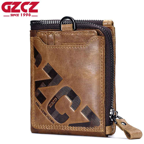 Men's Genuine Leather Wallet Featuring Coin Purse, Card Holder, Portomonee  Clutch Zipper Clamp For Money