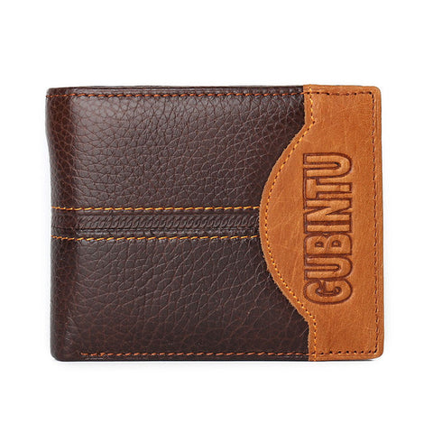 MEN's Designer 100% Genuine Leather bi-fold wallet with coin pocket