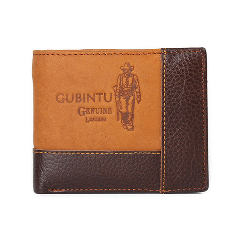 MEN's Designer 100% Genuine Leather bi-fold wallet with coin pocket