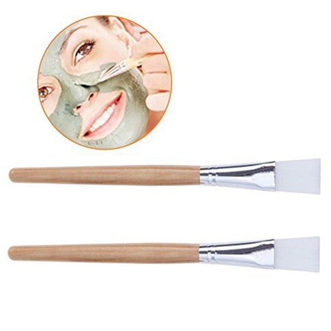 2pcs Wooden Handle Facial Mask Brush