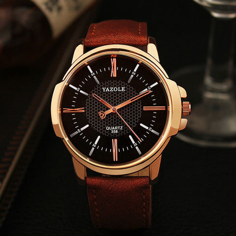 Men's Luxury Rose Gold Quartz Wrist Watch