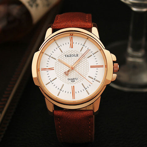 Men's Luxury Rose Gold Quartz Wrist Watch