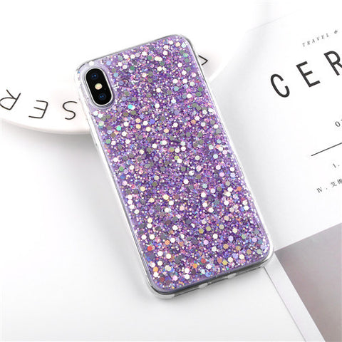 Candy Shining Powder Sequins Phone Cases For iPhone X 8 7 6 6S Plus Case Soft Silicone Glitter Back Cover For iPhone 5s SE Capa