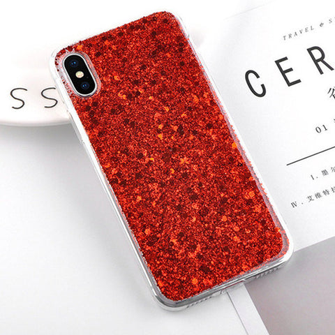 Candy Shining Powder Sequins Phone Cases For iPhone X 8 7 6 6S Plus Case Soft Silicone Glitter Back Cover For iPhone 5s SE Capa