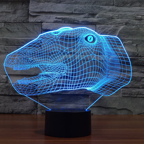 3D Illusion Night Light  LED Light 7 Color with Touch Switch USB Cable Nice Gift Home Office Decorations，Dinosaur-3