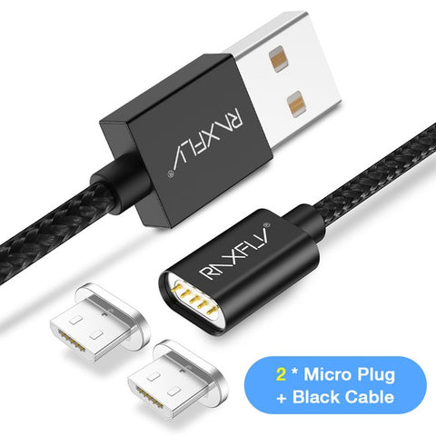 RAXFLY Magnetic USB 2.4A Fast Charging/Data Cable Micro/Type C/Lightning
