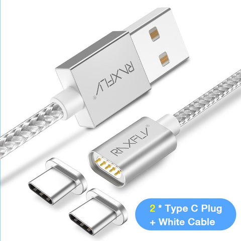 RAXFLY Magnetic USB 2.4A Fast Charging/Data Cable Micro/Type C/Lightning