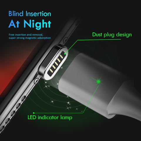 NOHON USB LED Magnetic Fast Charging/Sync Data Cable 3 In 1 For Micro/Type C/Lightning  1M/3FT
