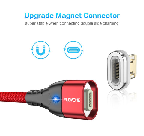 FLOVEME 3A Magnetic USB Fast Charging Cable 1M Micro/Type C/Lightning