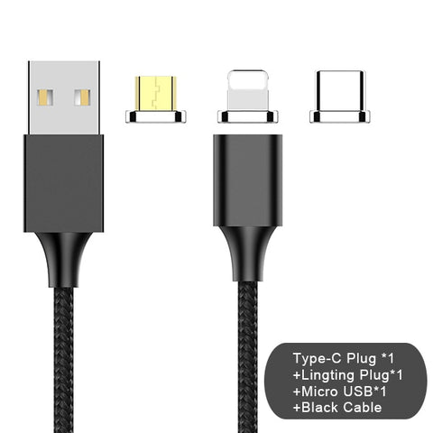 NOHON USB 3 In 1 Magnetic Fast Charging/Data Sync Cable For Micro/Type C/Lightning