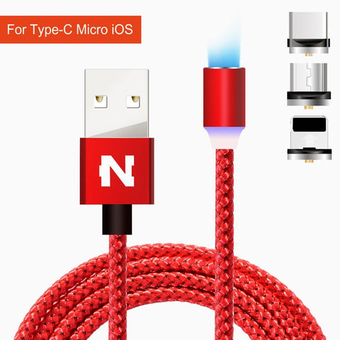 NOHON USB Fast Data/Charging Magnetic Cable 3 IN 1- Micro/Type C/Lightning