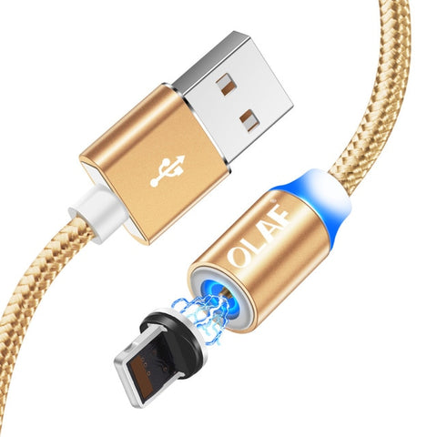 OLAF USB LED  Magnetic Charging Cable for Micro/Type C/Lightning  2m 1m