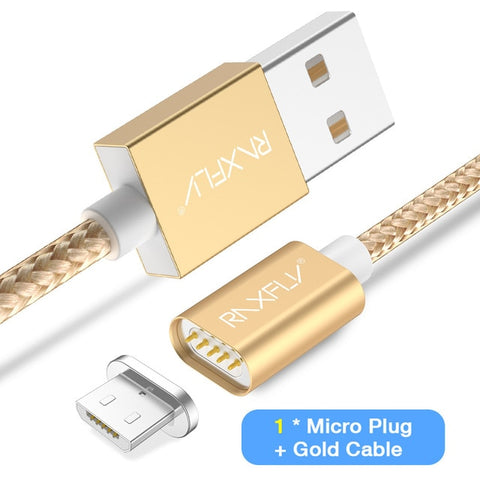 RAXFLY USB 2in1 Magnetic Fast Charging/Data Sync Cable For Micro/Type C/Lightning 1M/3FT