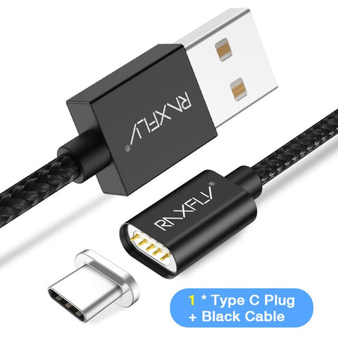 RAXFLY USB 2in1 Magnetic Fast Charging/Data Sync Cable For Micro/Type C/Lightning 1M/3FT