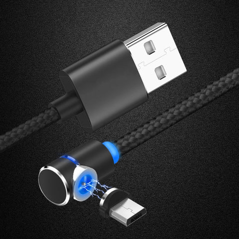DSE FPSO USB 3-in-1 360 Degrees Magnetic Charging Nylon Cable  Blue LED TypeC/Micro/Lightning_USA