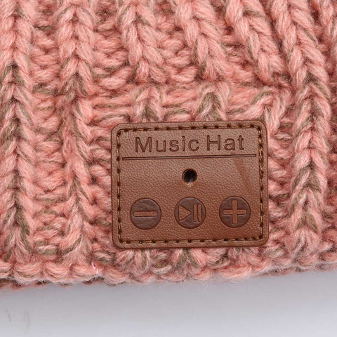 Knitted Beanie Wireless Bluetooth Detachable Stereo Speakers Microphone