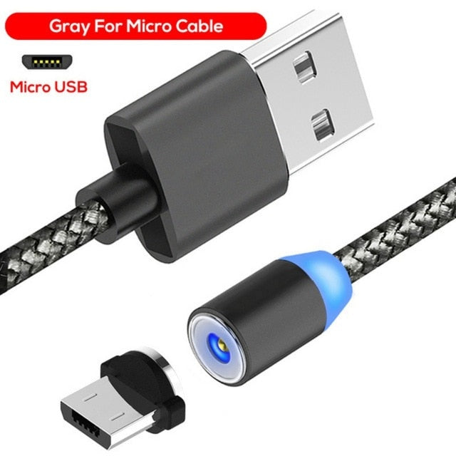 USB Magnetic Charging Cable with LED Indicator Light Micro Plug_USA